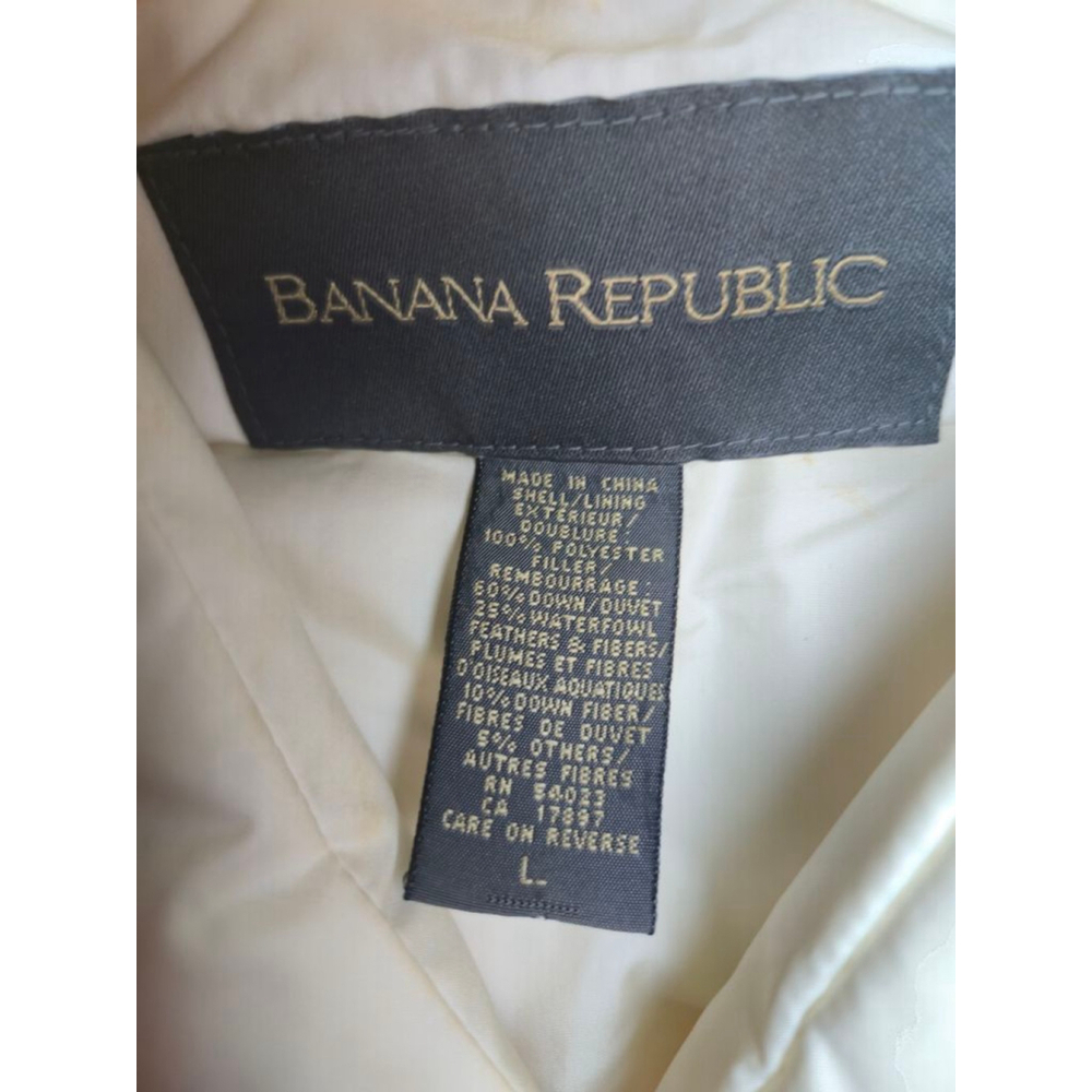Banana Republic Women's White Bubble Zip Up Vest. Nice Quality. L - Picture 6 of 9